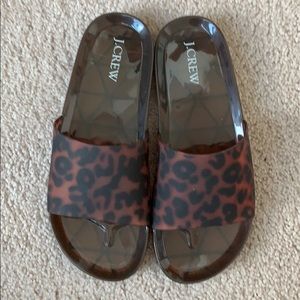 JCrew Tortoise/Leopard Slides